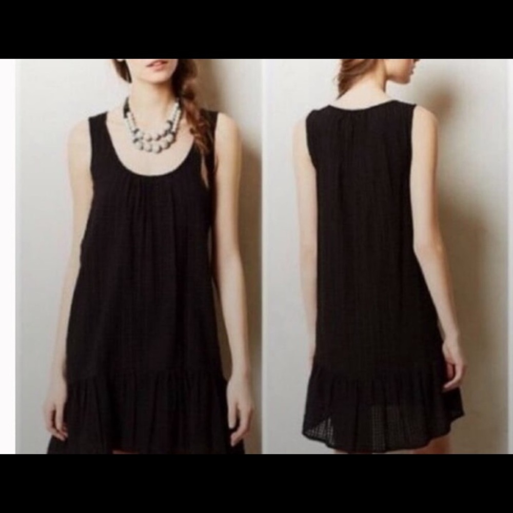 Maeve womens XS Melanie shift dress black textured boho